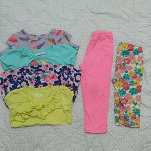 Girl's Mix and Match Tops and Leggings Bundle